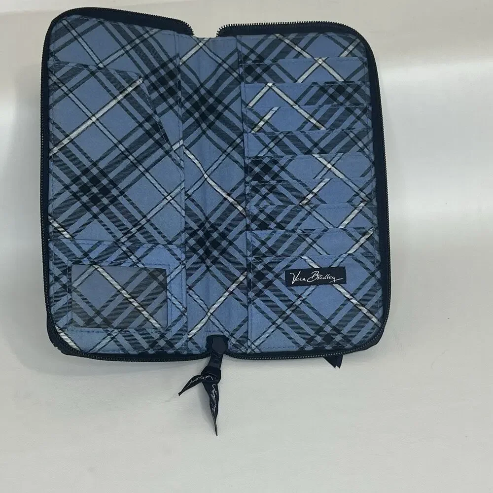 Vera Bradley Blue Paisley Zip Around Wallet Organizer Card Holder Clutch Floral